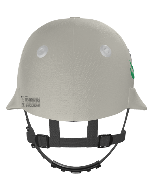 Casablanca Polo Helmet – Light Grey and Green Logo Cloth