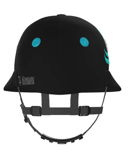 Casablanca Polo Helmet – Black Cloth (Aqua details)