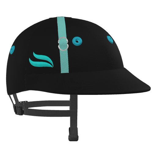 Casablanca Polo Helmet – Black Cloth (Aqua details)
