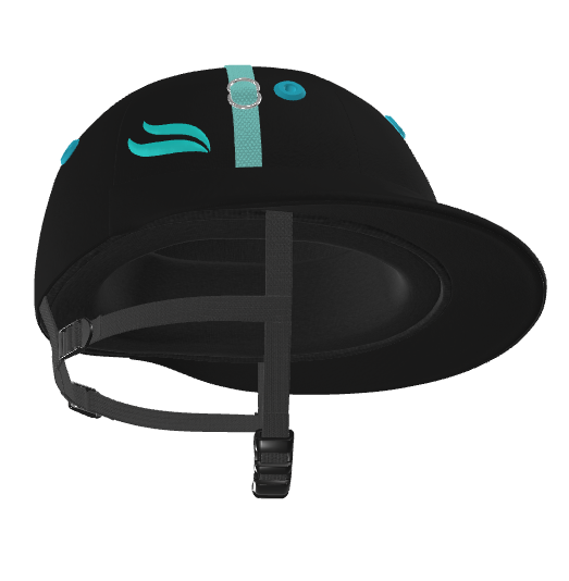 Casablanca Polo Helmet – Black Cloth (Aqua details)