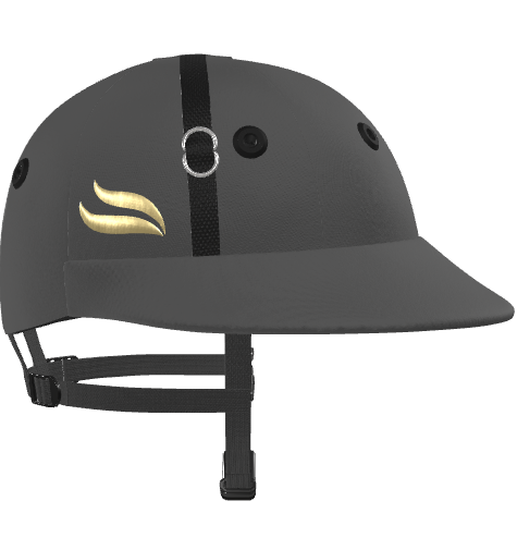 Casablanca Polo Helmet – Dark Grey Cloth (Black and Gold details)