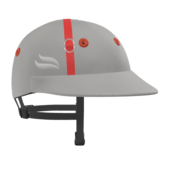 Casablanca Polo Helmet – Light Grey Cloth (Red & Silver details)