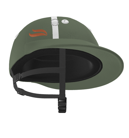 Casablanca Polo Helmet – Olive Green Cloth (White and Brown details)