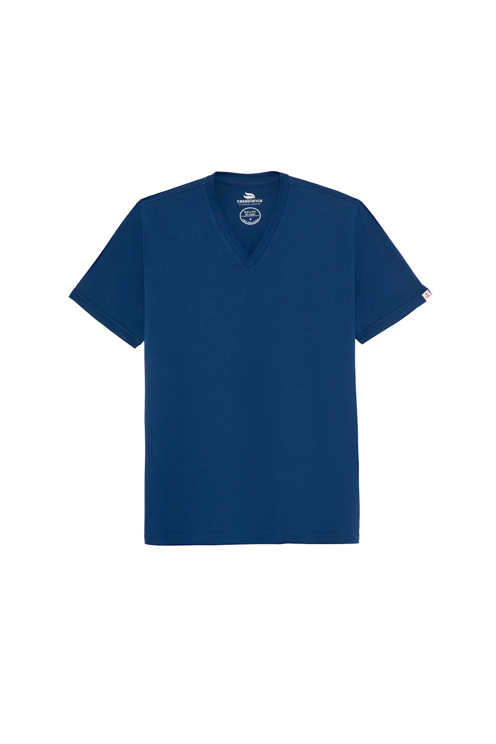 Casablanca V-Neck Pima Short Sleeve T-Shirt - Atlantic Blue