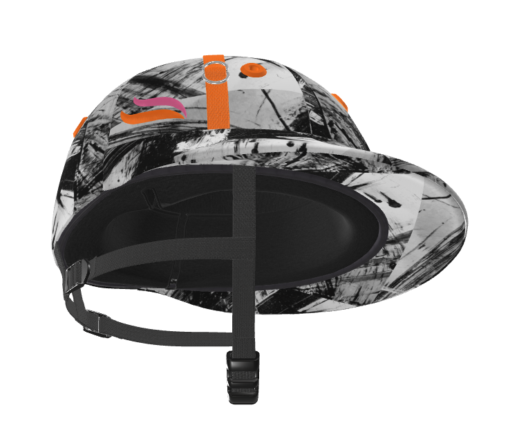 Casablanca Polo Helmet – Black and White Art Print Cloth