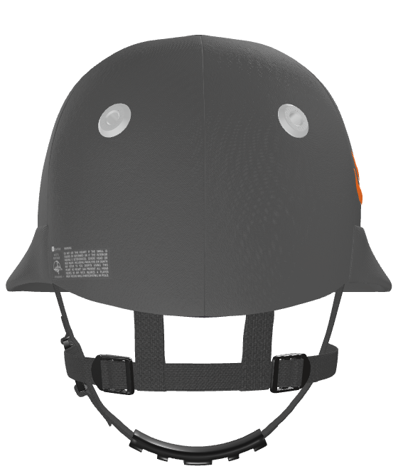 Casablanca Polo Helmet – Dark Grey with Orange Logo Cloth