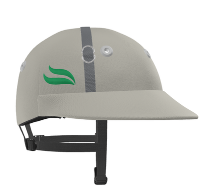 Casablanca Polo Helmet – Light Grey and Green Logo Cloth