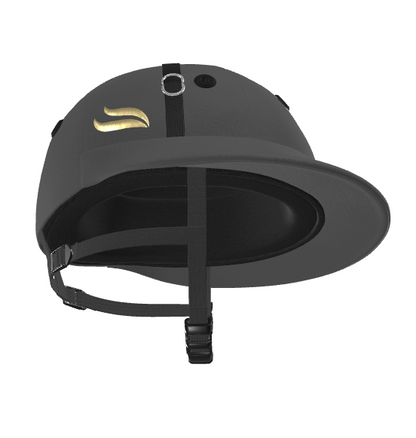 Casablanca Polo Helmet – Dark Grey Cloth (Black and Gold details)