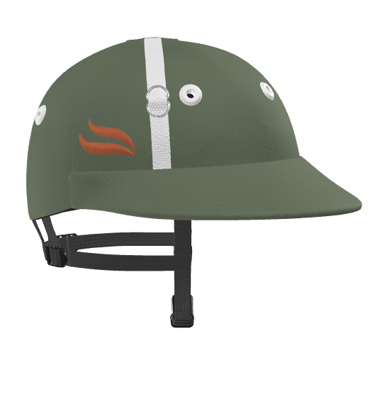 Casablanca Polo Helmet – Olive Green Cloth (White and Brown details)