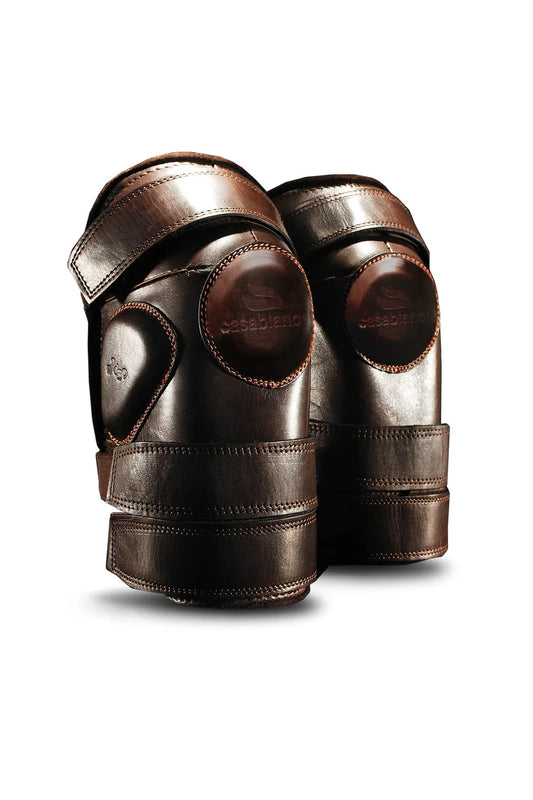 Velcro Kneeguards - Large - Triple Strap (Brown)