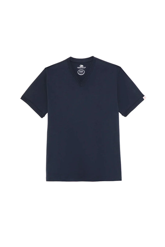Casablanca V-Neck Pima Short Sleeve T-Shirt - Navy Blue
