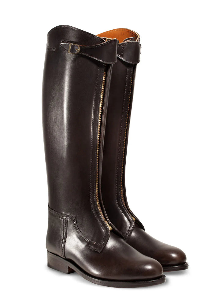Pro Zipper Front Polo Boots (DARK BROWN)